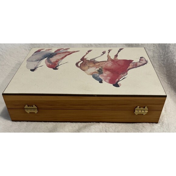 Carol Grigg Native American Art red Velvet Lined Cedar Box/jewelry box 2 1/2x9x6 - Picture 5 of 9